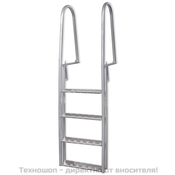 Стълба с 4 стъпала за басейн или док, алуминий, 167 см