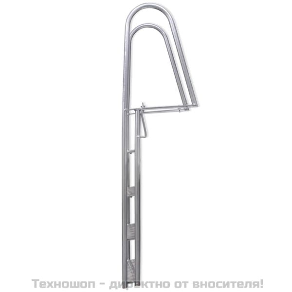 Стълба с 4 стъпала за басейн или док, алуминий, 167 см