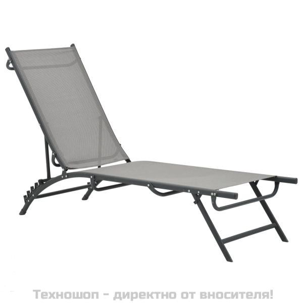 Шезлонги, 2 бр, textilene и стомана