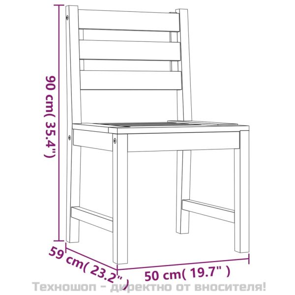 Градински столове, 4 бр, тиково дърво масив