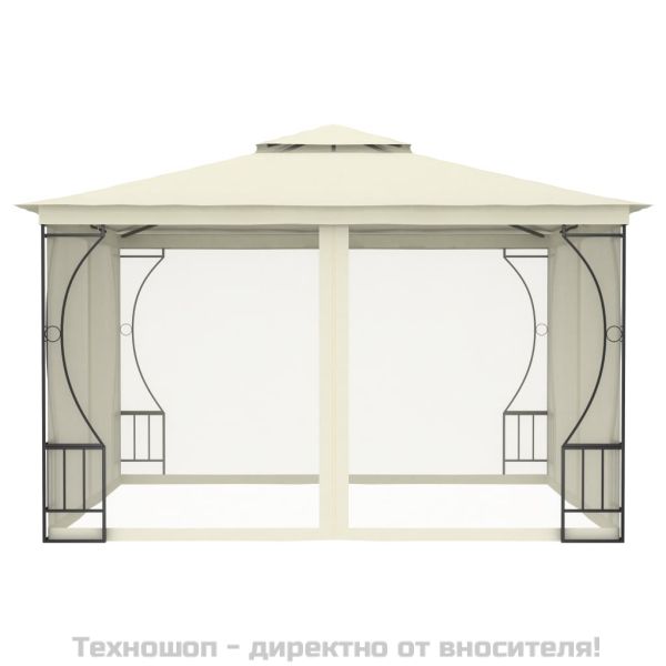 Градинска шатра с мрежи, 300x300x265 см, кремава