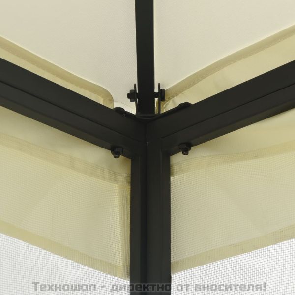 Градинска шатра с мрежи, 300x300x265 см, кремава