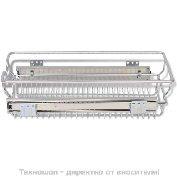 Плъзгащи се телени кошници, 2 бр, сребристи, 300 мм