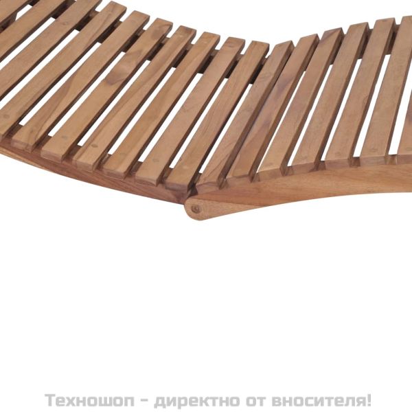 Сгъваем шезлонг, тиково дърво масив