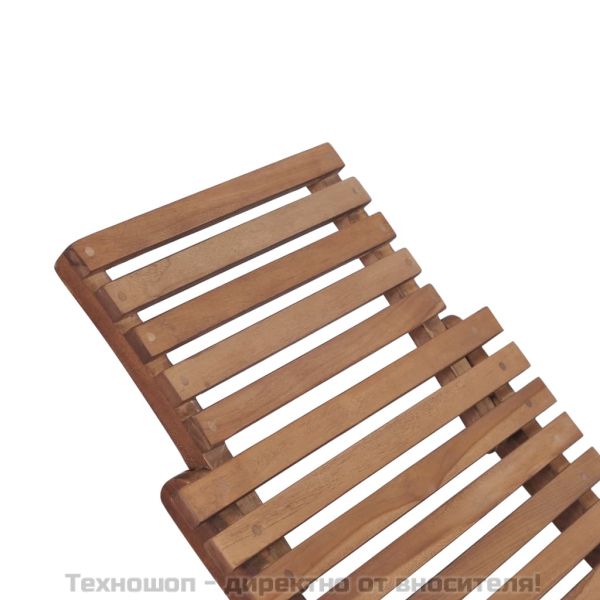 Сгъваем шезлонг, тиково дърво масив