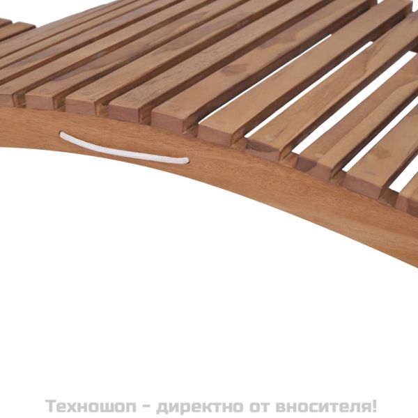 Сгъваем шезлонг, тиково дърво масив