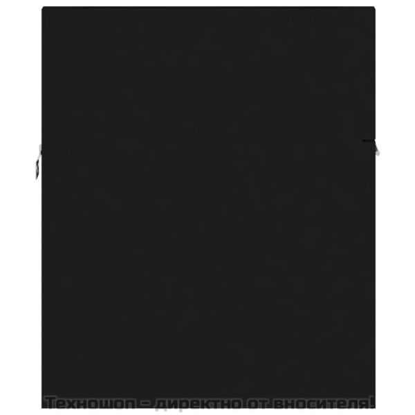 Долен шкаф за мивка, черен, 90x38,5x46 см, инженерно дърво