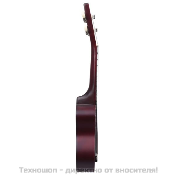 Комплект сопрано укулеле с калъф за деца естествен 21"