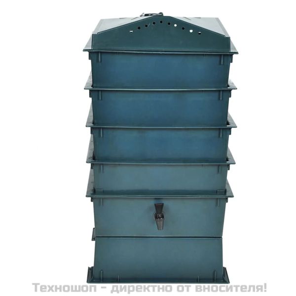 Ферма за червеи, 4 контейнера, 42x42x60 см