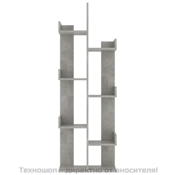 Библиотека, бетонно сива, 48x25,5x140 см, инженерно дърво