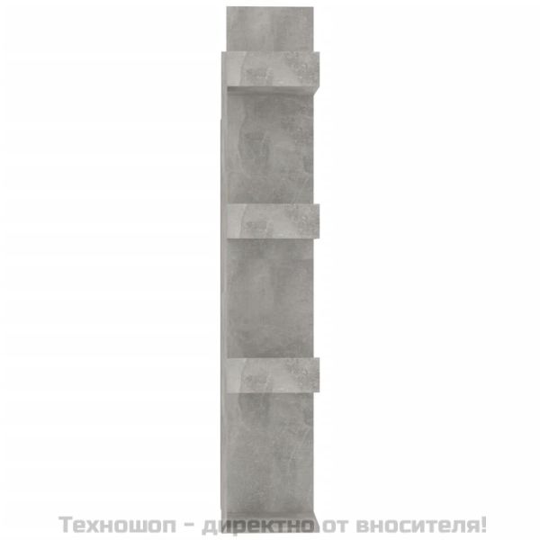 Библиотека, бетонно сива, 48x25,5x140 см, инженерно дърво