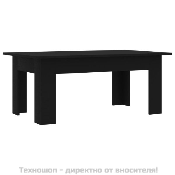 Маса за кафе, черна, 100x60x42 см, инженерно дърво
