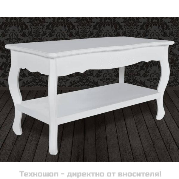 Маса за кафе на две нива, МДФ, бяла