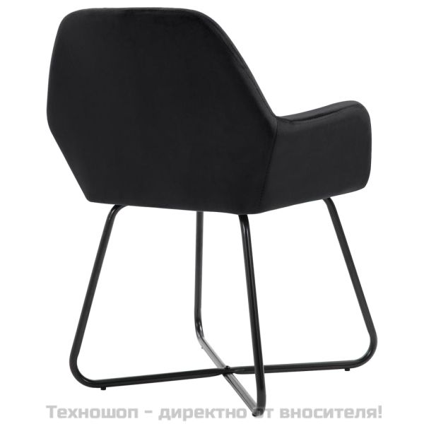 Трапезни столове, 2 бр, черни, кадифе