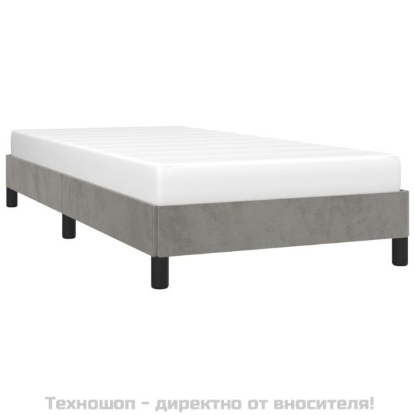 Рамка за легло без матрак, светлосива, 80x200 см, кадифе