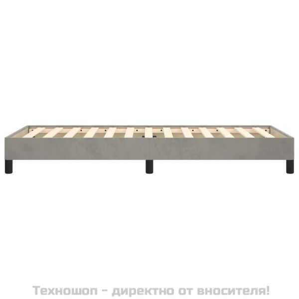 Рамка за легло без матрак, светлосива, 80x200 см, кадифе