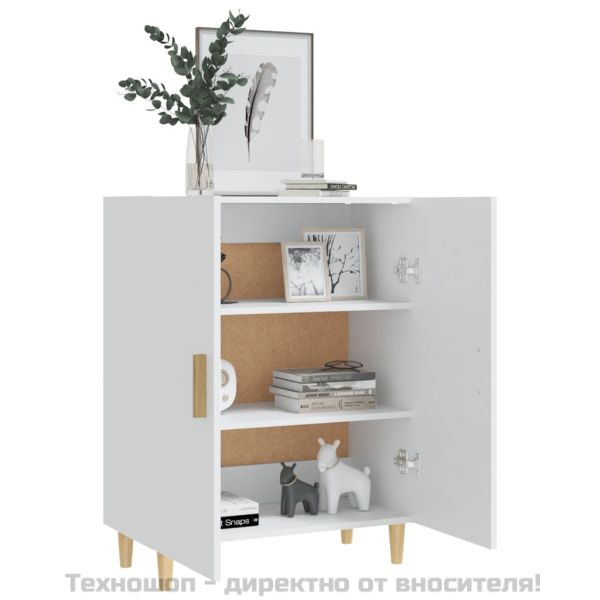 Сайдборд, бял, 70x34x90 см, инженерно дърво