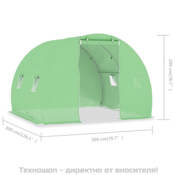 Оранжерия 6 м² 3x2x2 м