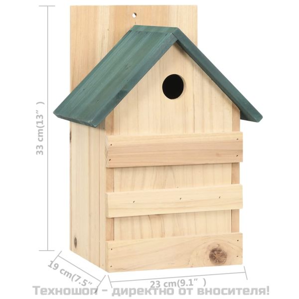 Къщи за птици, 4 бр, 23x19x33 см, чам