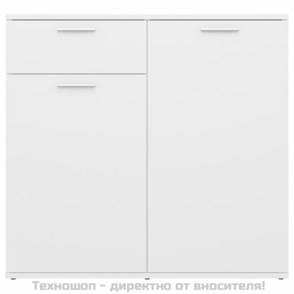 Бюфет, бял, 80x36x75 см, инженерно дърво