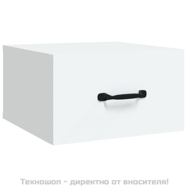 Нощни шкафчета за стенен монтаж, 2 бр, бели, 35x35x20 см