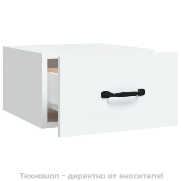Нощни шкафчета за стенен монтаж, 2 бр, бели, 35x35x20 см