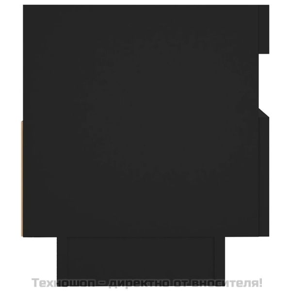 ТВ шкаф с LED осветление, черен, 80x35x40 см