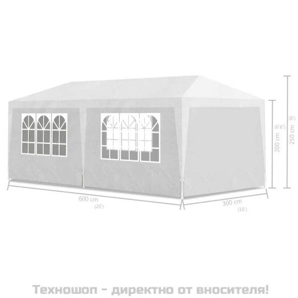 Парти шатра, 3х6 м, бяла