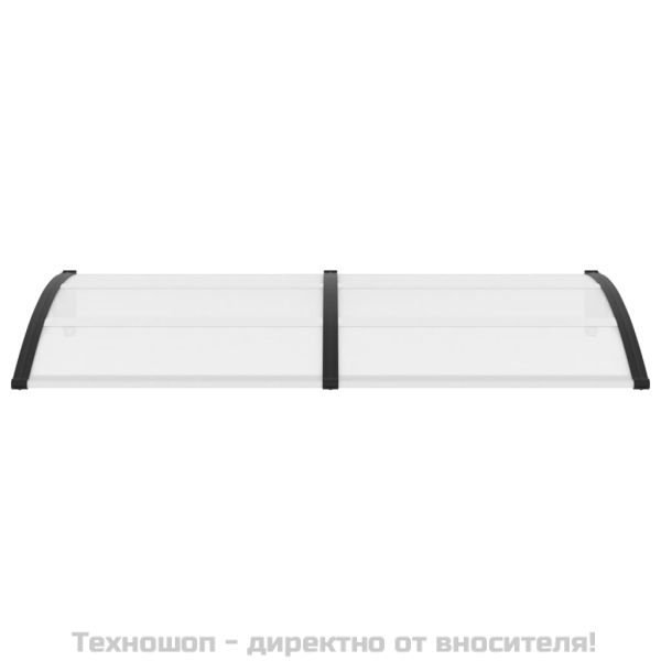 Навес за врата черен 200x100 см PC