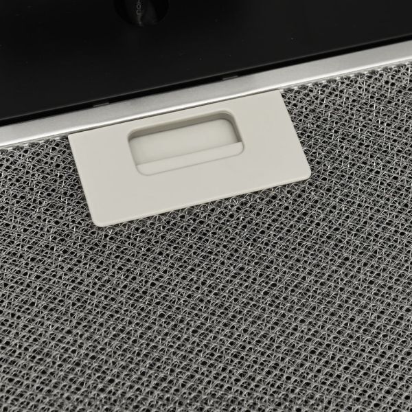 Стенен абсорбатор, 60 см, стомана и закалено стъкло, черен