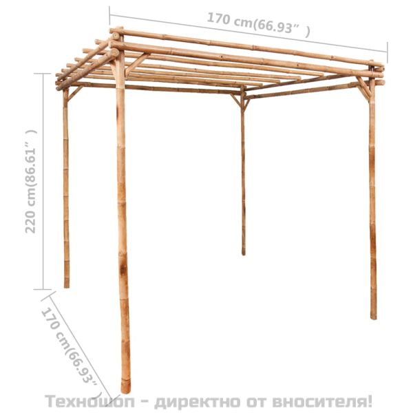 Пергола от бамбук, 170x170x220 cм