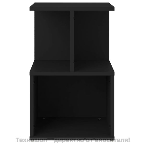 Шкафче за спалня, черно, 35x35x55 см, инженерно дърво