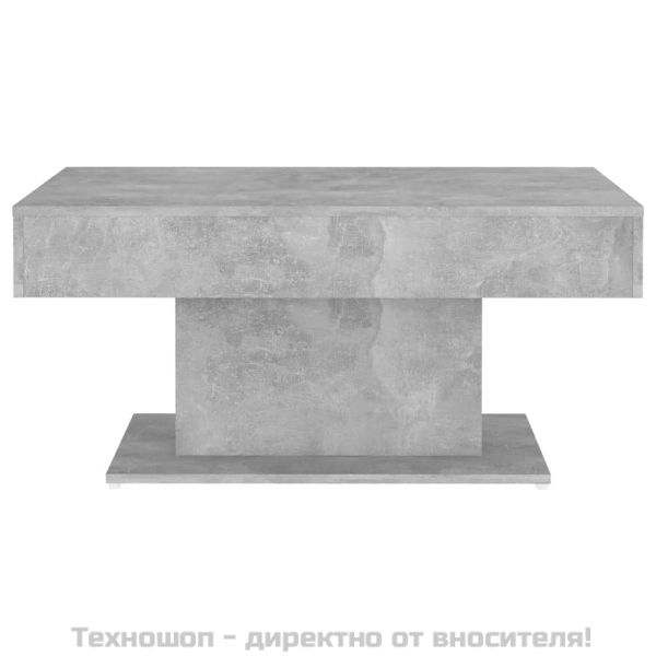 Маса за кафе, бетонно сива, 96x50x45 см, инженерно дърво