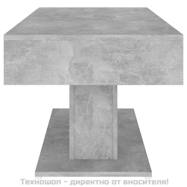Маса за кафе, бетонно сива, 96x50x45 см, инженерно дърво