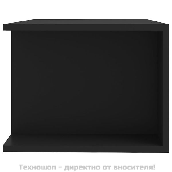 ТВ шкаф с LED осветление, черен, 90x39x30 см