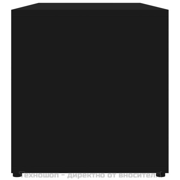 ТВ шкаф, черен, 80x34x36 см, инженерно дърво