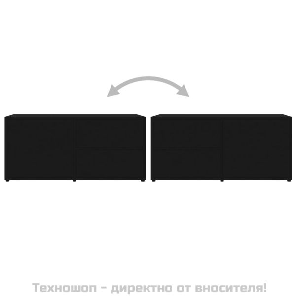 ТВ шкаф, черен, 80x34x36 см, инженерно дърво