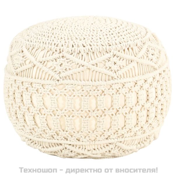 Ръчно изработен пуф в макраме, 45x30 см, памук