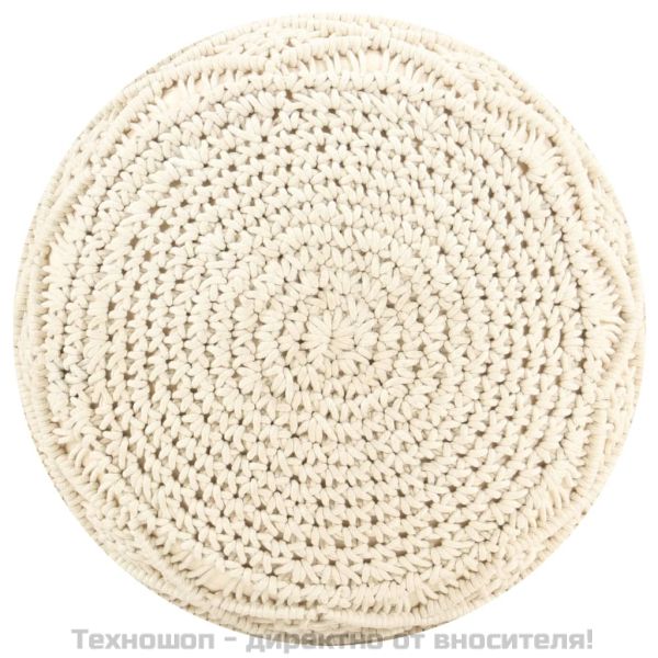 Ръчно изработен пуф в макраме, 45x30 см, памук