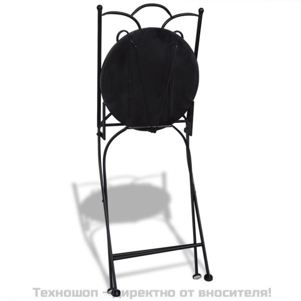 Сгъваеми столове 2 бр. керамични, синьо-бели