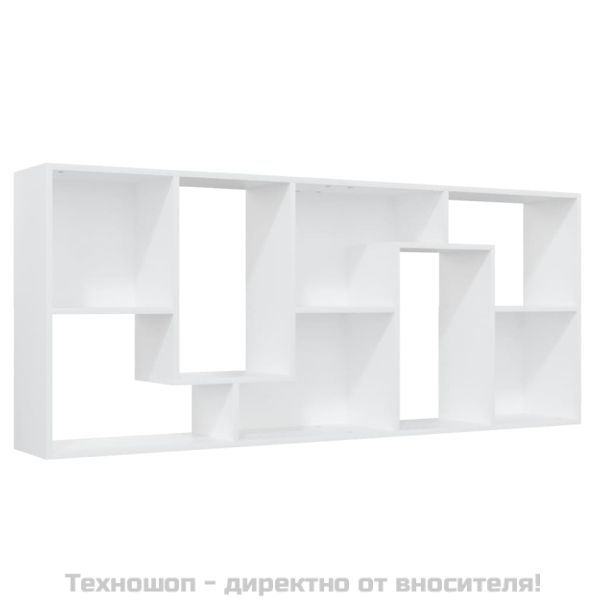 Шкаф библиотека, бял, 67x24x161 см, инженерно дърво