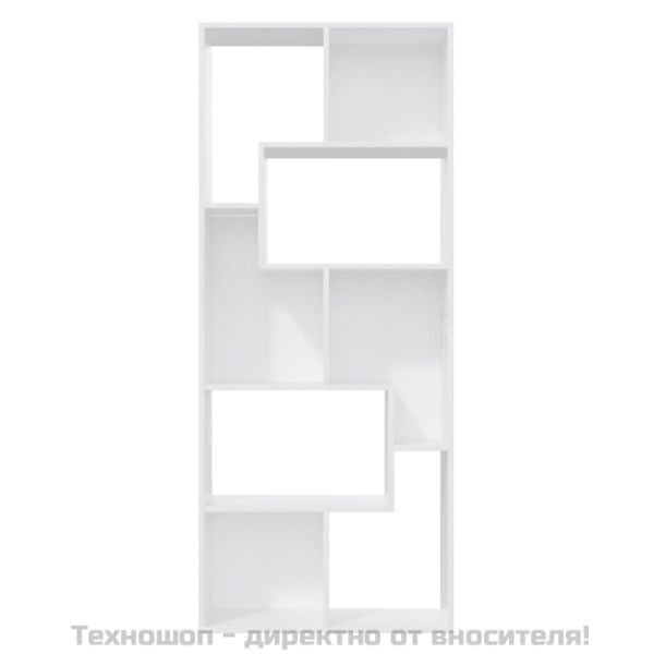 Шкаф библиотека, бял, 67x24x161 см, инженерно дърво