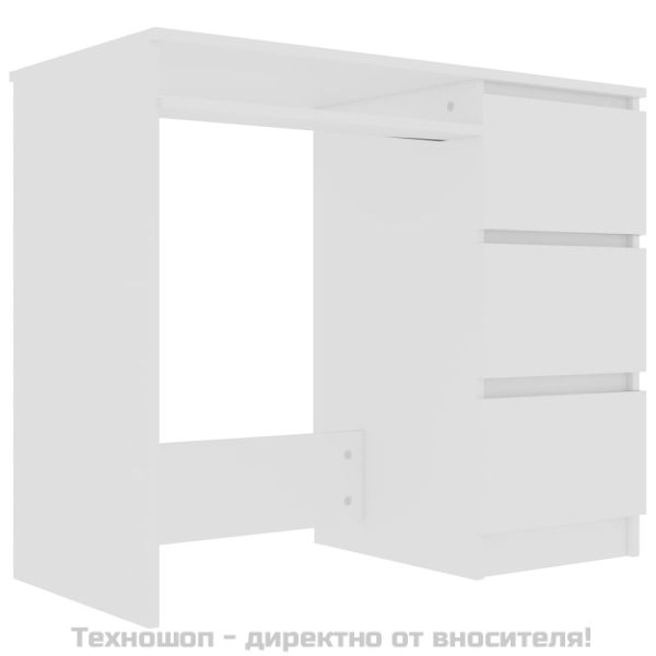 Бюро, бяло, 90x45x76 см, инженерно дърво