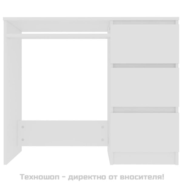 Бюро, бяло, 90x45x76 см, инженерно дърво