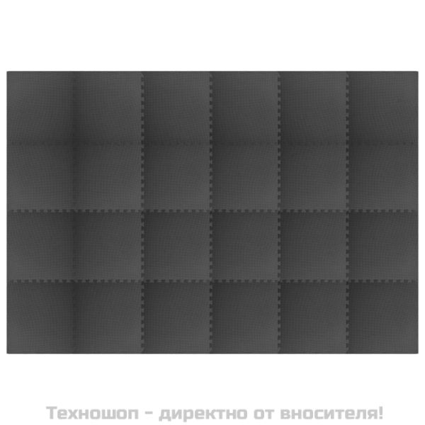 Постелки за под 24 бр 8,64 м² EVA пяна черни
