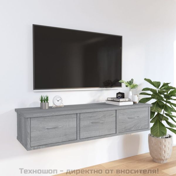 Стенен шкаф, сив сонома, 88x26x18,5 см, инженерно дърво