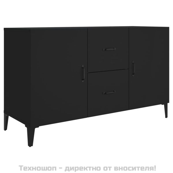 Сайдборд, черен, 100x36x60 см, инженерно дърво