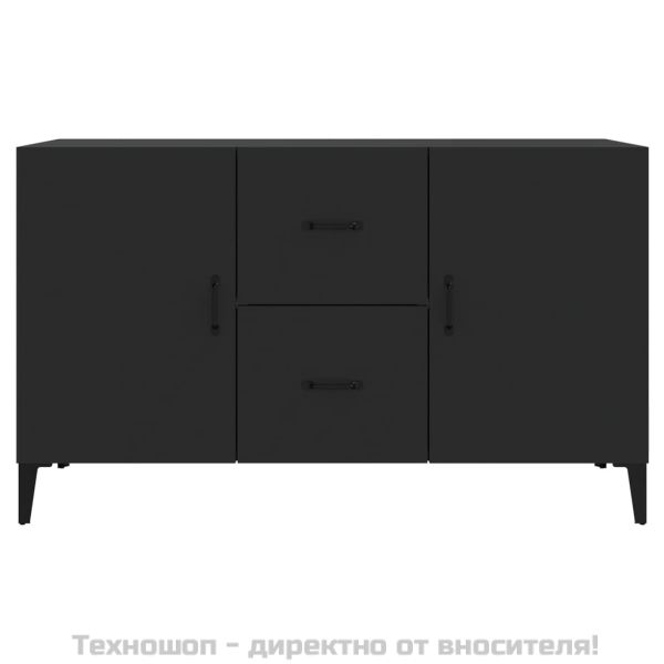 Сайдборд, черен, 100x36x60 см, инженерно дърво