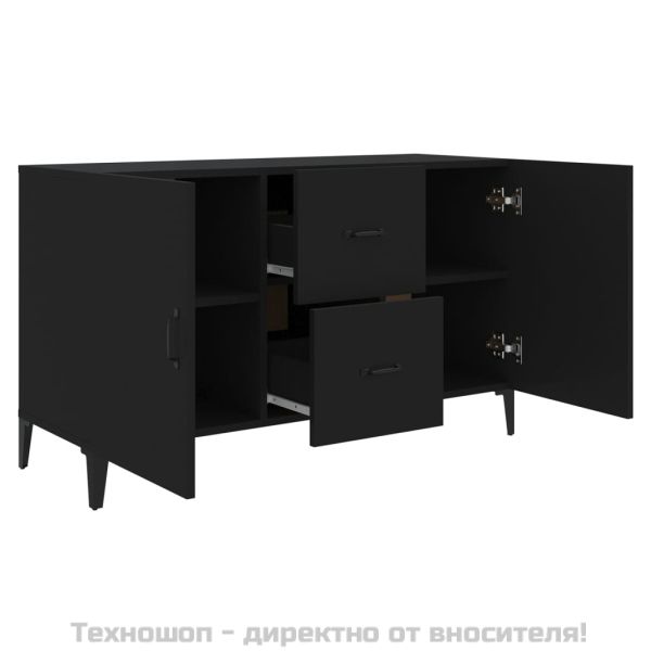 Сайдборд, черен, 100x36x60 см, инженерно дърво