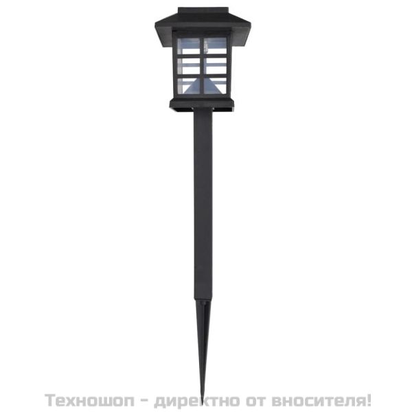 Комплект соларни градински LED лампи с клин, 8.6 х 8.6 х 38 см – 12 бр